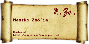 Meszko Zsófia névjegykártya